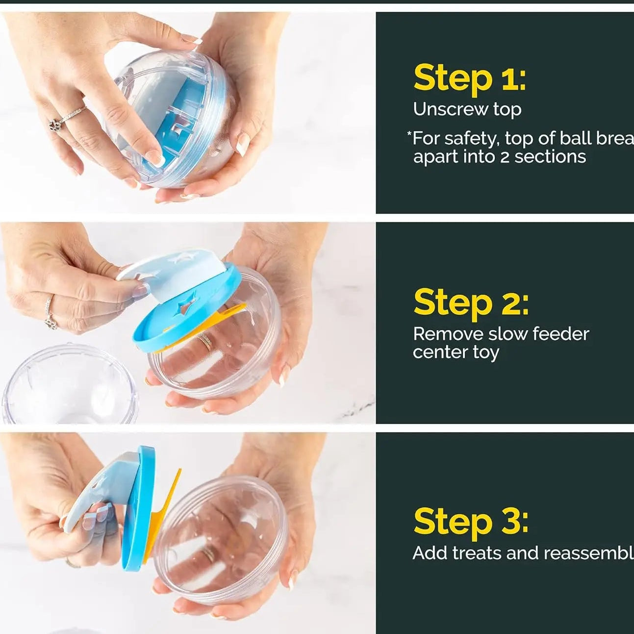 IQ Treat Ball – Interaktives Spielzeug für Hunde & Katzen, Snackball, Mentale Stimulation, Spaß & Bewegung